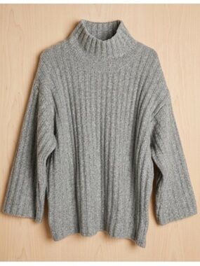 UNIVERSAL THREAD Ribbed Turtleneck Sweater, Women’s M, Grey